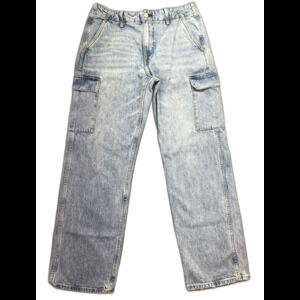 Denim Forum '90s Edie Lo-Rise Cargo Loose Y2K Cotton Women Blue Jeans‎ 28